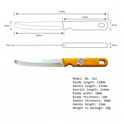5'' Paring Knife Plastic Handle